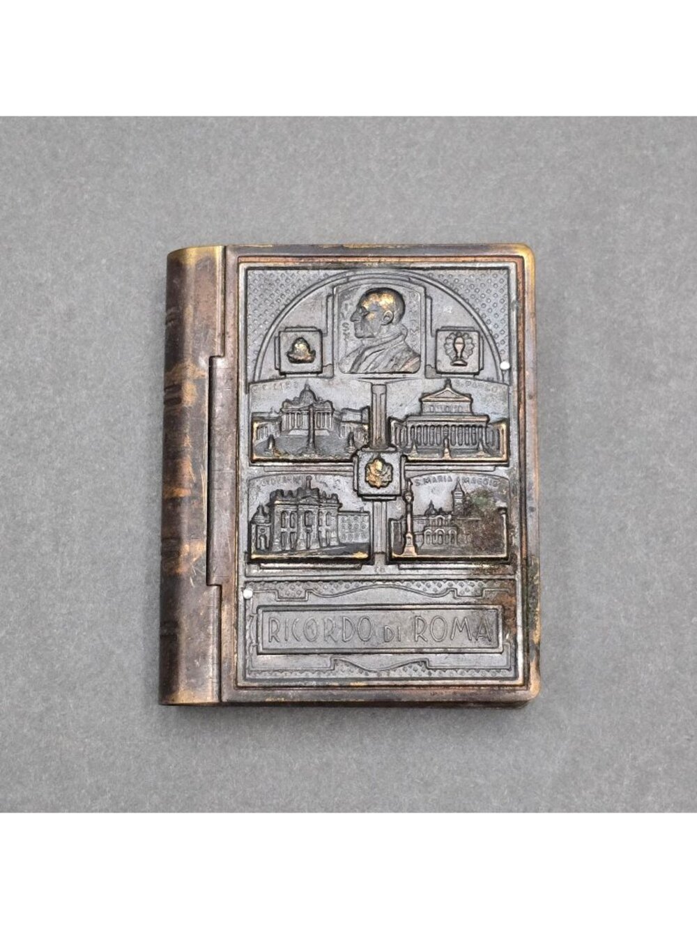 Ricordo Di Roma Book Rosary Case Vintage Pope Pius XII Catholic Souvenir Box